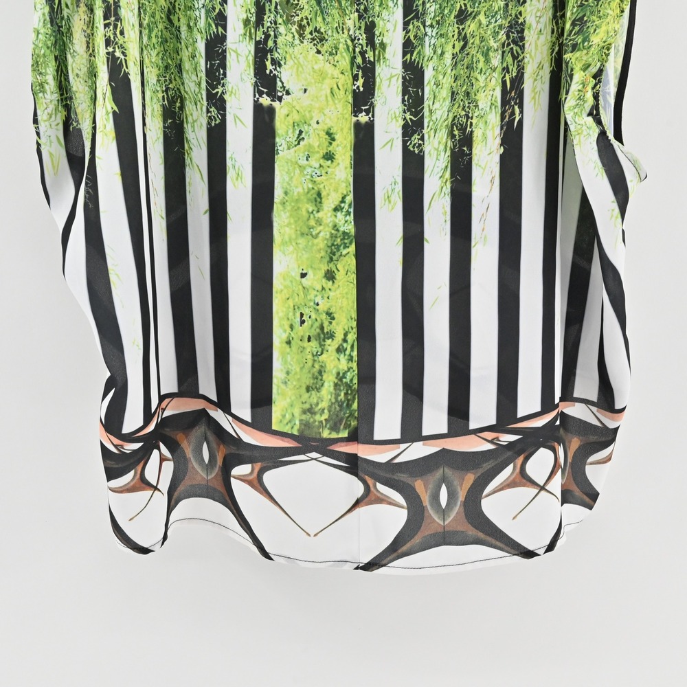 Clover Canyon Womens Graphic Print Blouse Size S Multicolor Abstract Green Black - Picture 11 of 12